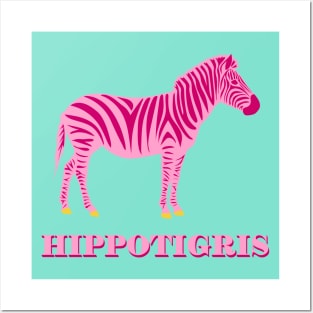 Pink Modern Minimal Zebra Silhouette - Hippotigris Posters and Art